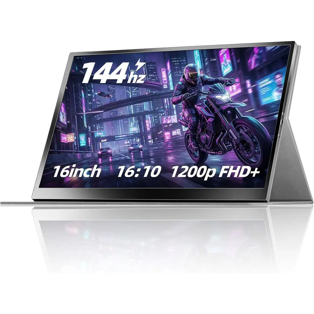 16 Inch 144Hz 1920x1200 Portable Gaming Monitor with HDR IPS, USB-C, Compatible with PC, PS5, Switch, Laptop