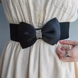 Women's Belt Fashion Bow Waist Seal Elastic Wide Belt Trendy Versatile Waist Decoration Waist Seal With Dress Women's Waistband
