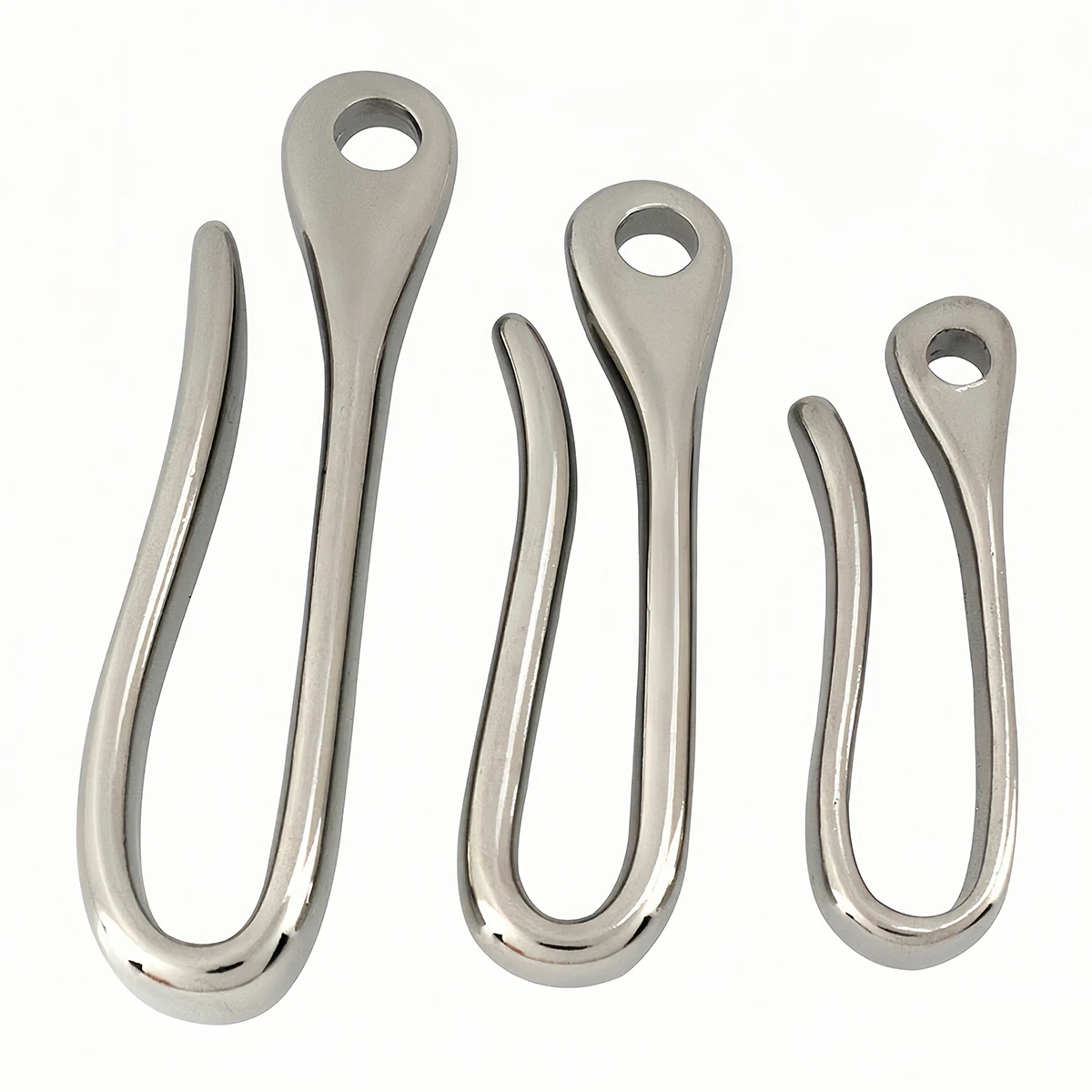황동 키 체인 벨트 U 후크 키 링 지갑, 열쇠 고리 가방, 레트로 빈티지 물고기 후크, DIY 보석 조사 액세서리