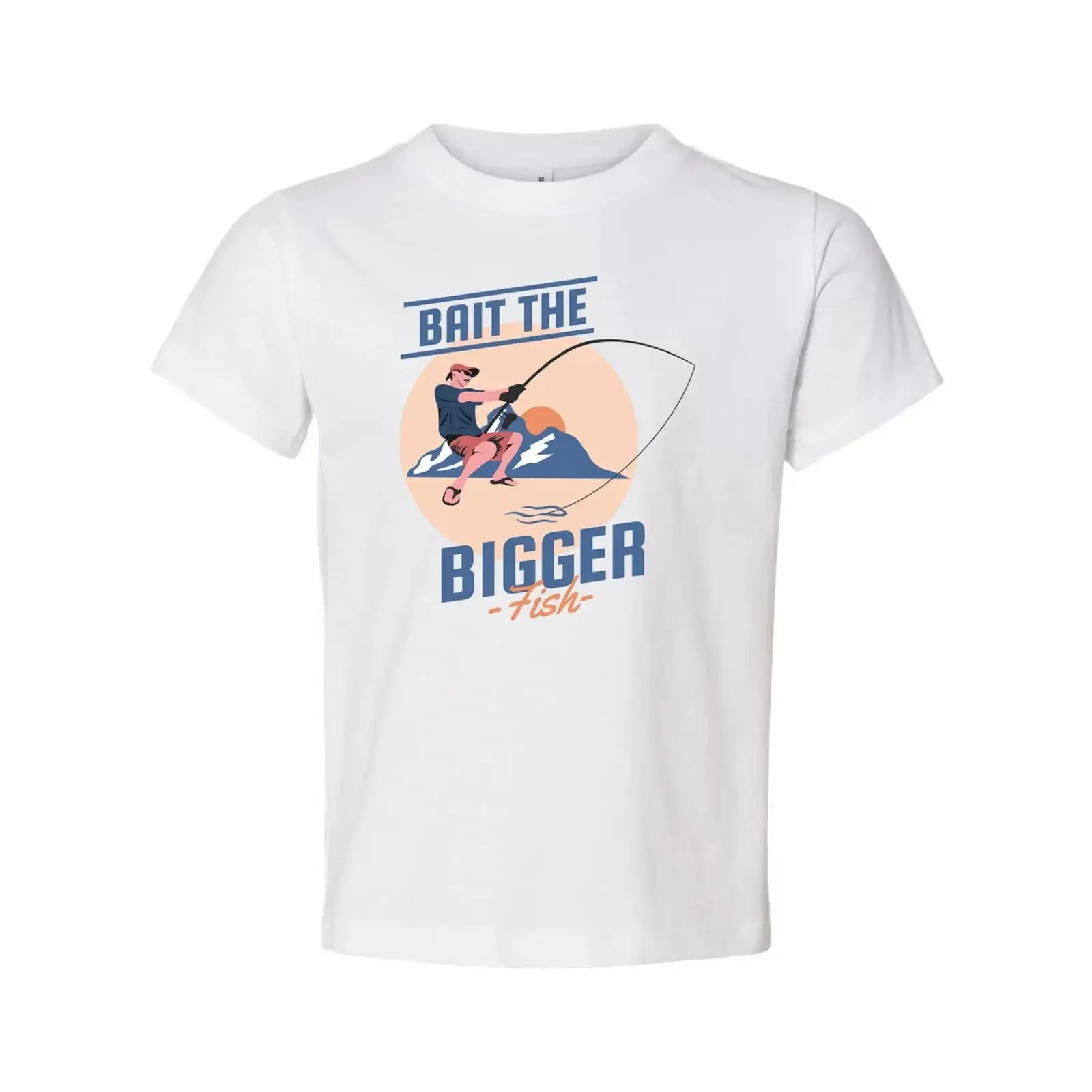 Bait The Bigger Fish Fishing T Shirt Casual For Anglers And Out vintage Washed Unisex Slightly Soft Top For Everyday Wear