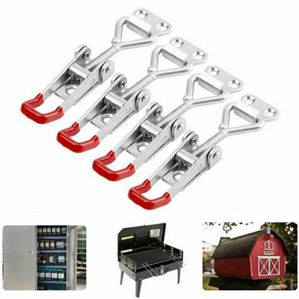 Abrazadera de liberación rápida ajustable, abrazadera de palanca de empuje antideslizante, caja de herramientas, pestillo de palanca de Metal, herramientas de cierre, 2/4/6/8 Uds.