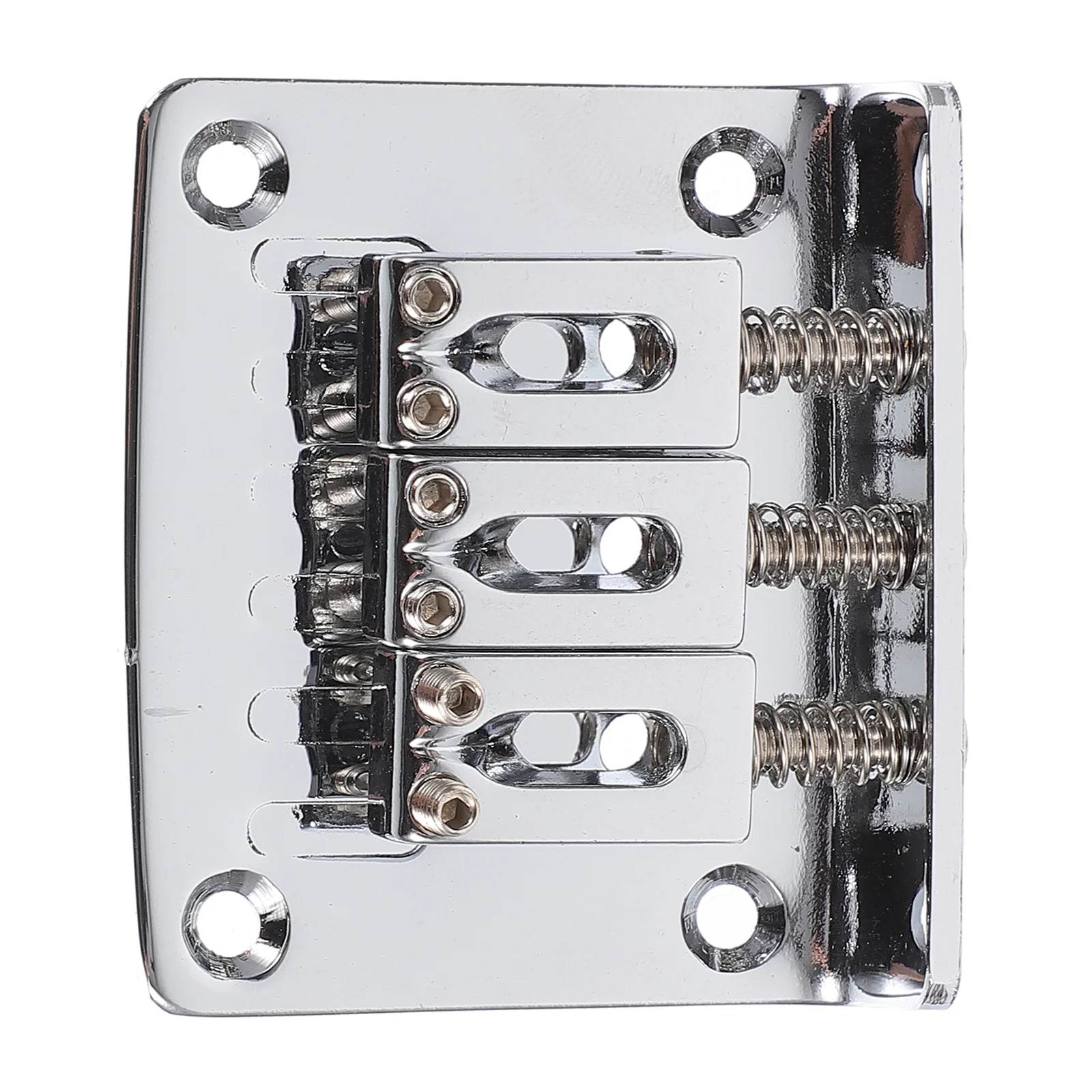 3 String Bass Bridge Metal Cigar Box Guitar For Jazz Top Load Adjustable Height Silver Finish Solid Construction Vintage