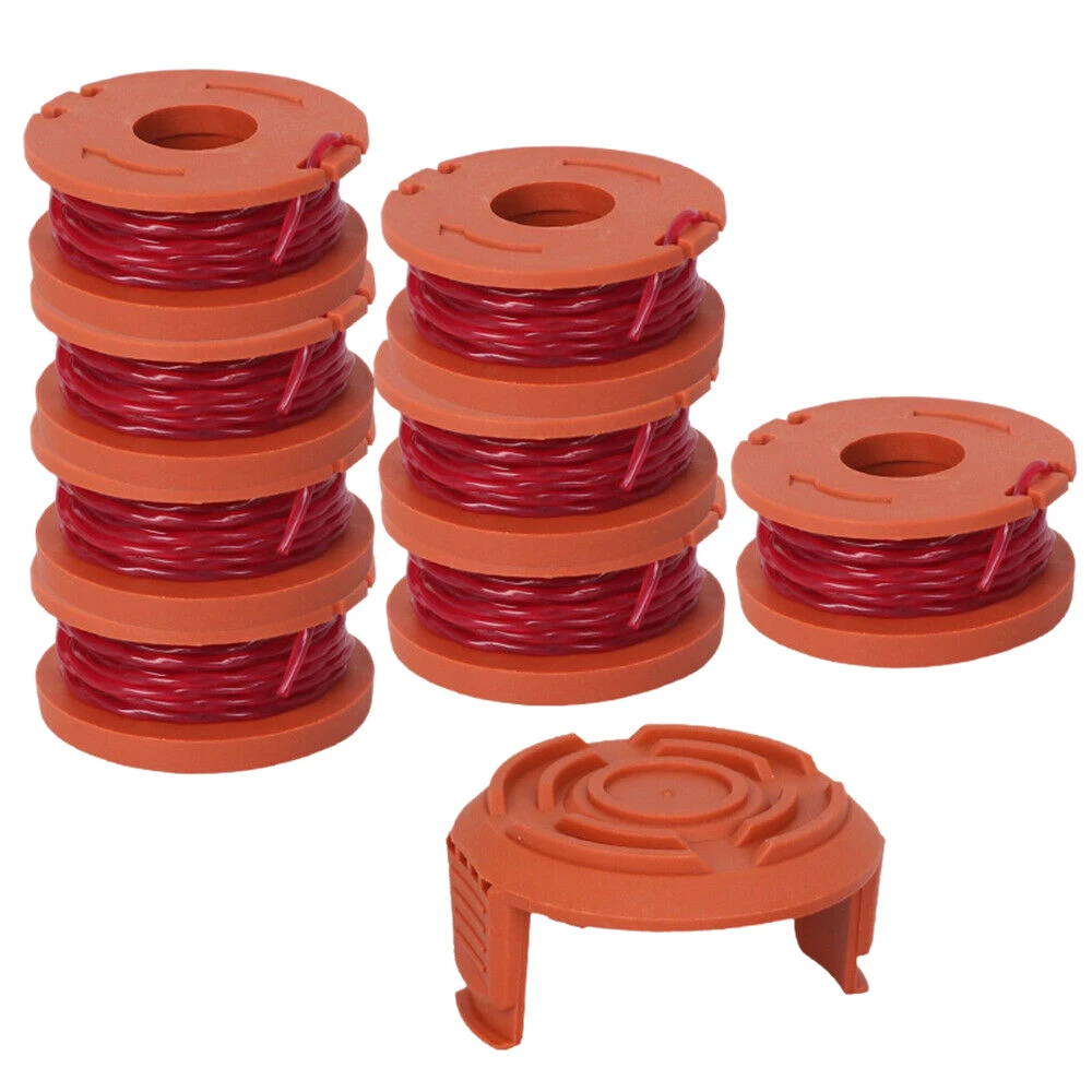 

9 Pack Replacement Spool String Trimmer Line 8 Pack Spool and 1 Cap Lawn Mower Accessories for WORX