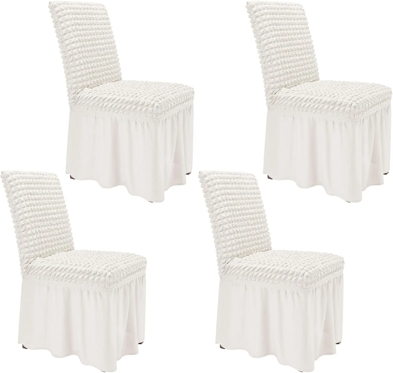 

High Stretch Chair Covers For Dining Chairs Covers Set Of 4 Removable Dining Room Chair Covers With Skirt Spandex Parson Chair