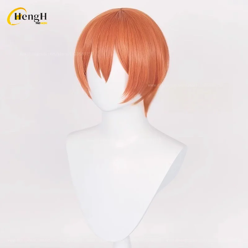 En Stock Rin Hoshizora synthétique Anime 30 cm unisexe Orange rouge Cosplay perruque résistant à la chaleur cheveux Halloween fête perruques + bonnet de perruque gratuit