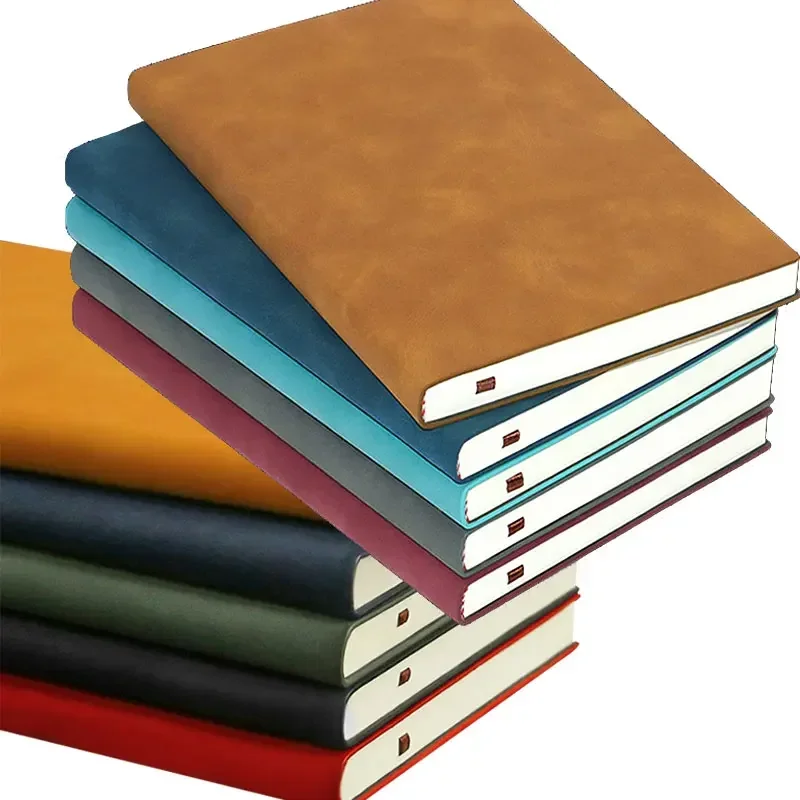 

Soft Cover A5 Notebook 7 Colors Large Business Diary Leather Soft Journal School Office Meeting Record Notepad Handbook