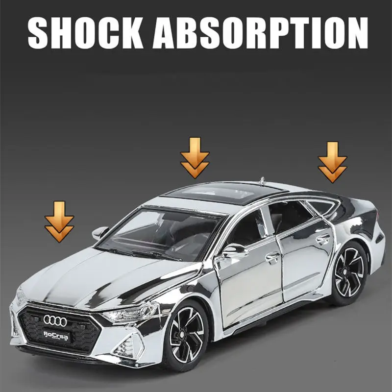 1:32 Electroplating Version AUDI RS7 Coupe Alloy Sports Car Model Diecast Metal Vehicles Car Model Sound and Light Kids Toy Gift