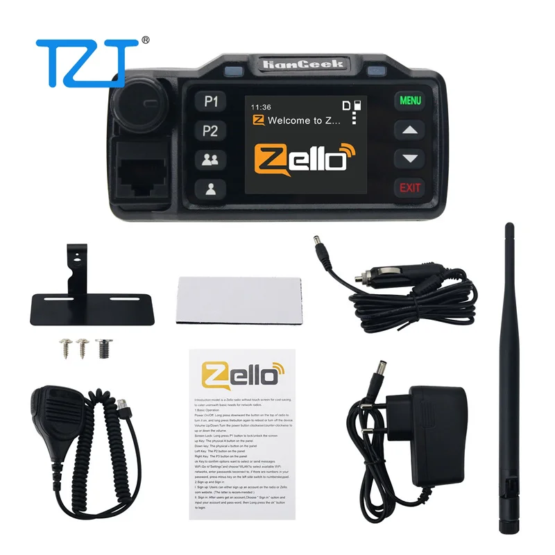 

TZT HAMGEEK HG-8900 Zello Mini Mobile Radio 2G/3G/4G 5000KM Transceiver w/ Built-in Speaker not for GPS/Supports GPS Positioning