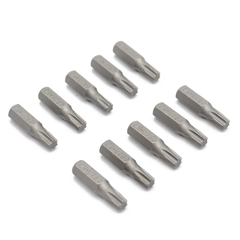 10pcs 25mm 1/4 Torx T27 Screwdriver Bit Set Repair Tools ScrewdriversKit Hex Shank Drill Bit For Power Household Hand Tools