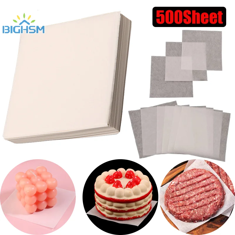 500Pcs Hamburger Patty Square Paper Sheet For Burger Press Baking Cake Separate Frozen Pressed Patties Paper Wax Paper 11*11CM