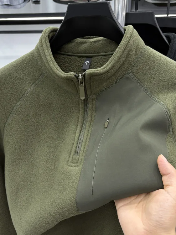 

Мужская зимняя толстовка с капюшоном на подкладке Fce, толстовка на молнии для улицы, воротник-стойка, длинная свеч, Busin, повседневная вязаная куртка...