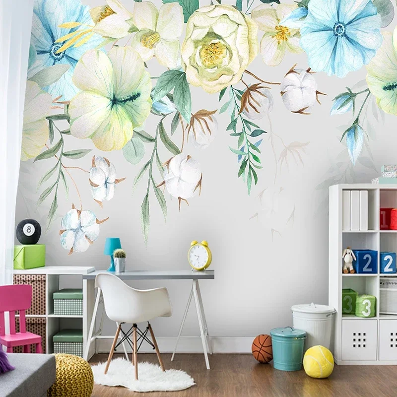 Papel tapiz 3D personalizado, planta minimalista moderna, hoja verde, flor, foto, pintura de pared, sala de estar, TV, sofá, fondo para dormitorio