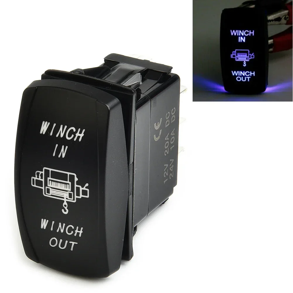 Winch Switch Winch In Winch Out Momentary ON/Off/ON 7 Pin Winch Rocker Switch Toggle 3 Way 20A 12V 10A 24V DC Waterproof