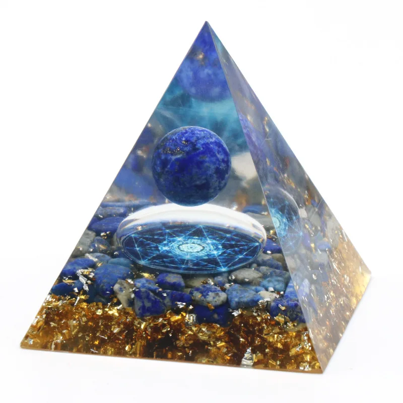 

Natural Stone Orgonite Pyramid, Healing Crystals, Energy Generator, Pendulum, Reiki Chakra, Meditation Tool Room Decorations 6cm