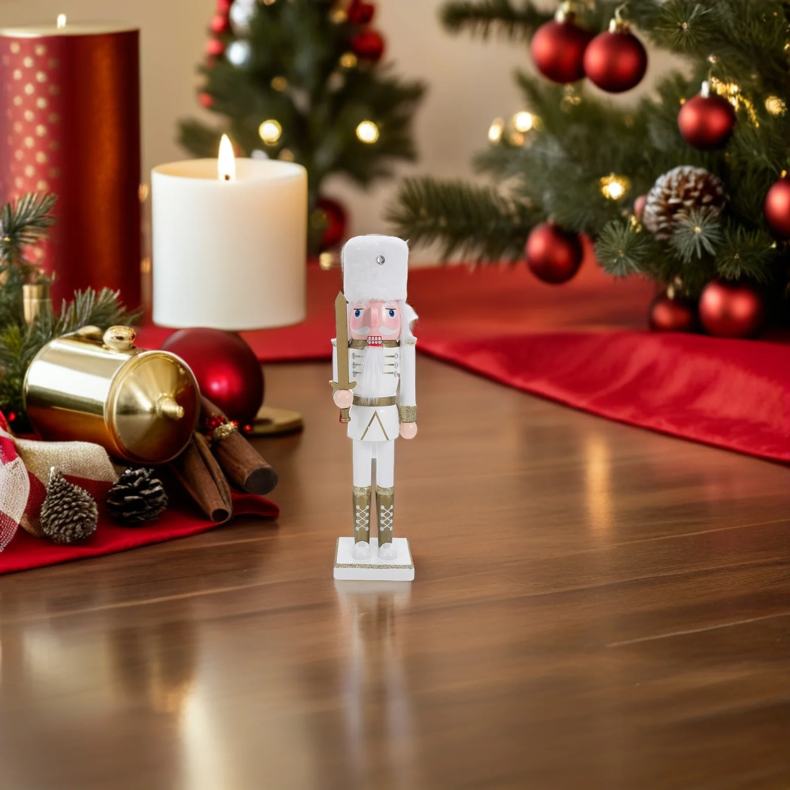 

38Cm Christmas Nutcracker Ornament Wooden Soldier Holiday Decor For Table Mantel Shelf Desktop Decoration