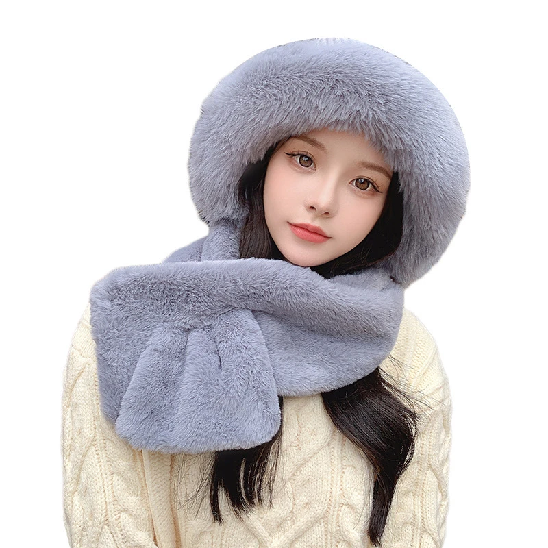 New Women Warm Thick Cute Cap Hat Autumn Winter Lady Multifunction Snood Scarf Knitted Beanie Hat Cap For Women Dropshipping