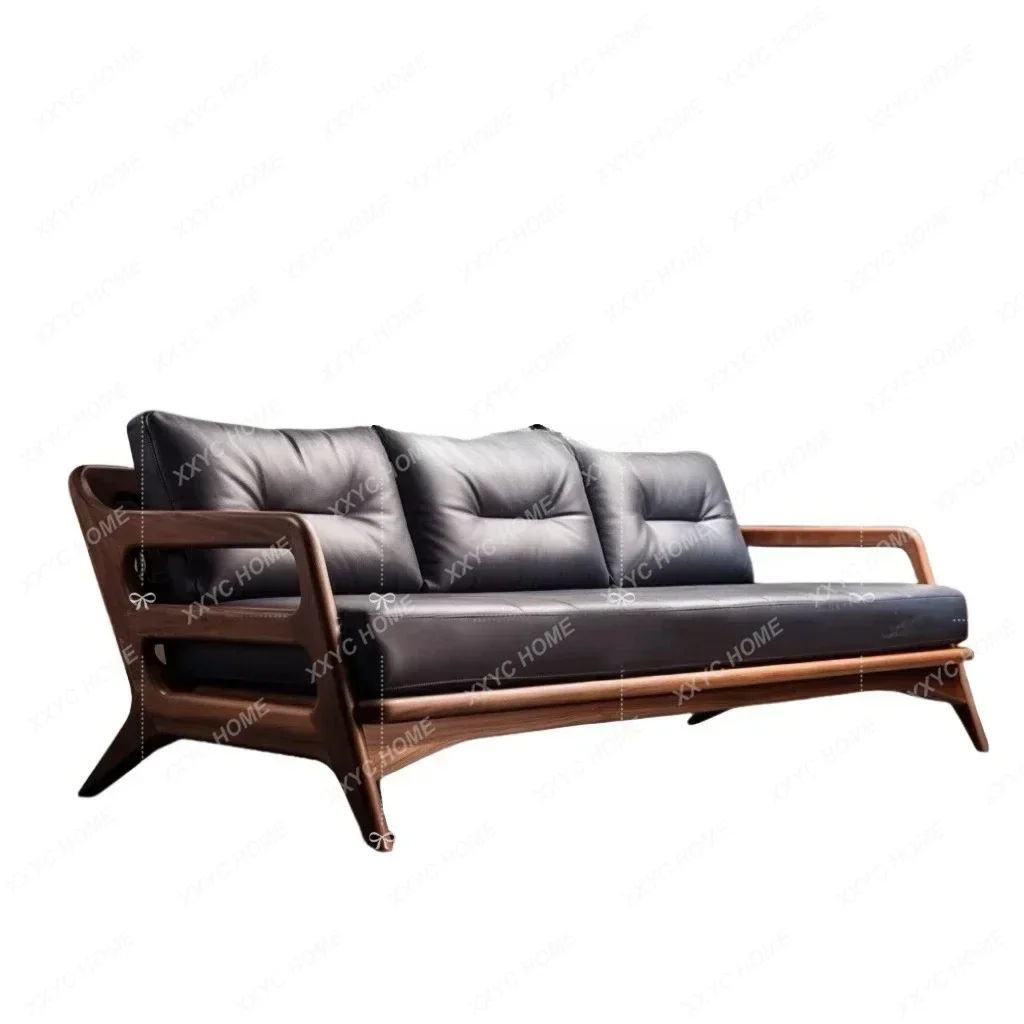 

Q New Chinese Sofa North American Black Walnut Arhat Bed Living Room, Ebony Modern HY