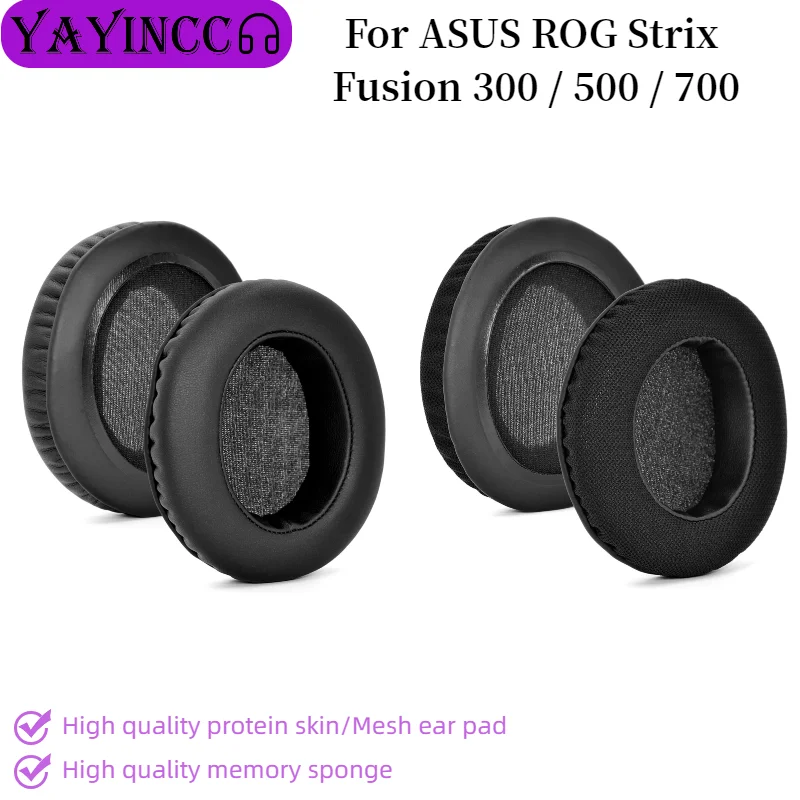 

YAYINCC 1Pair Replacement Earpads Cushion for ASUS ROG Strix Fusion 300 / 500 / 700 Earphone and earmuff repair accessories