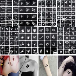 10 Sheet/Lot Reusable Tattoo Stencils Airbrush Painting For Women Men Kids, Flash Body Art Paint Glitter Tattoo Stencils Sticker