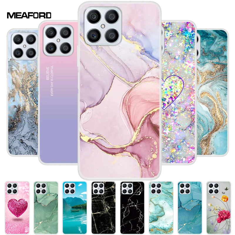 For Honor X8 4G Cases X 8 5G Clear Marble Soft TPU Silicone Back Cover For Honor X8 Phone Cases Fundas HonorX8 X 8 TFY-LX1 LX2