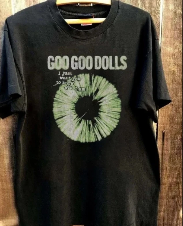 Goo Goo Dolls Band Classic Black Printed T-shirt, Retro Style Suitable for Fans, Unisex Style, Suitable for All Seasons