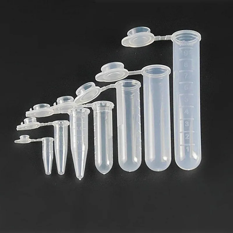 0.2/0.5/1.5/2/5/7/10ml Sample Container Test Tubing Vial Plastic Centrifuge Tube with Cap for Kinds Experiment