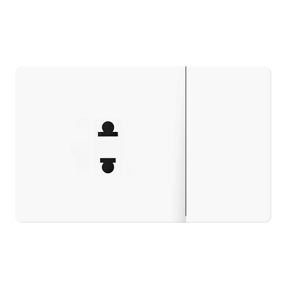 VISWE Wall Electrical Outlet 2 pins 16A 250V with Push Button Switch 1gang 2Way, 124*76mm Full Screen Plastic Panel