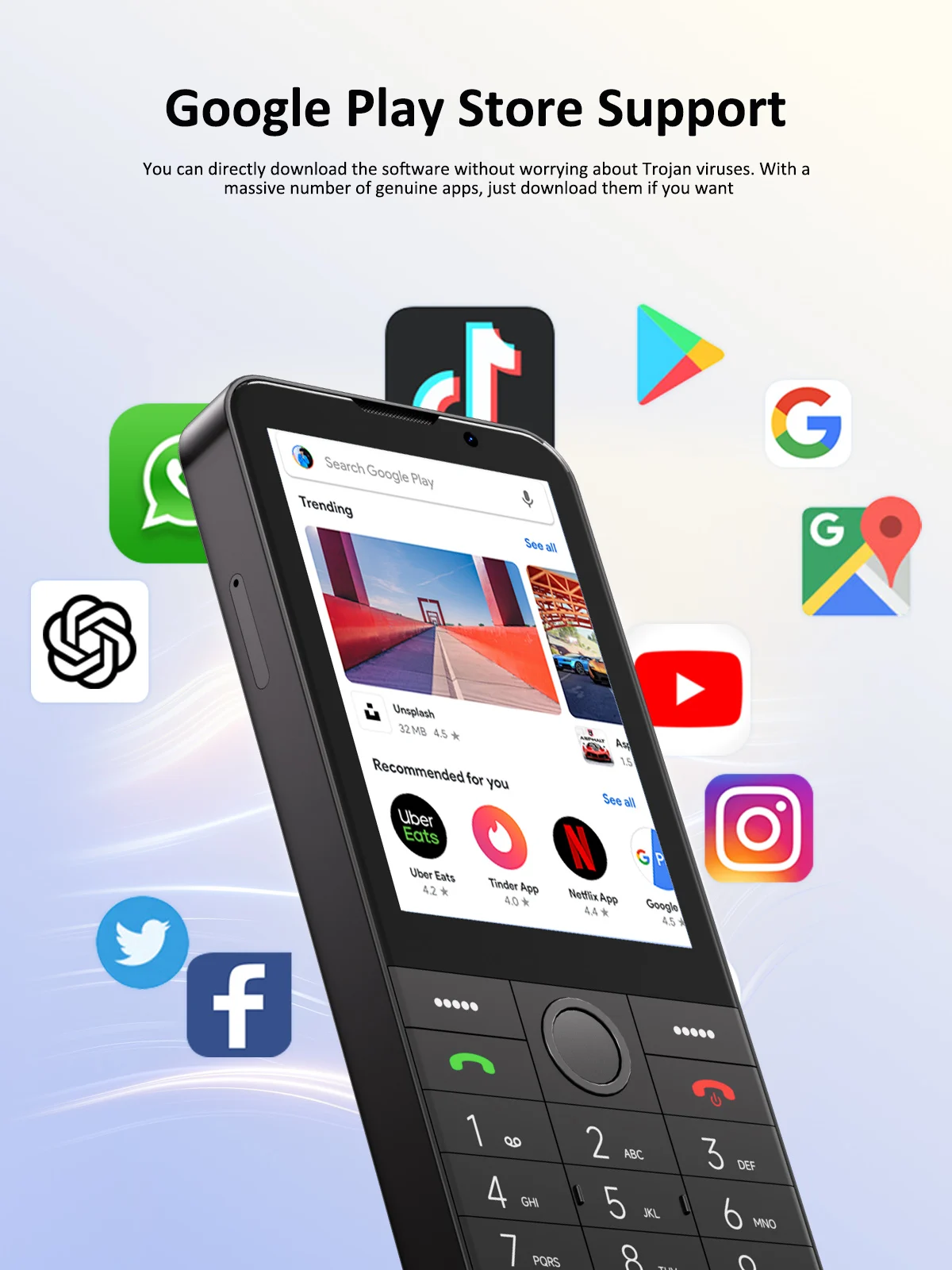 UNIWA F26 Pro 4G 3.5'' Touch Screen Keypad Phone Android 11 2GB+16GB 2850mAh Dual SIM Card Cellphone Whatsapp Google Smartphone