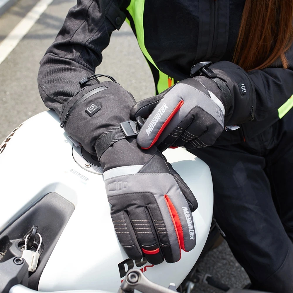 Heated Gloves Battery Rechargeable Electric Heating Full Finger Racing Gloves Leather Motorcycle Ski Snow Gloves For Men Women