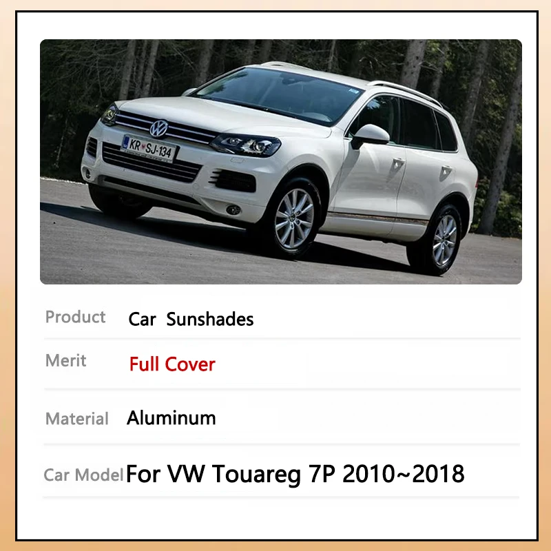 For Volkswagen VW Touareg 7P MK2 2th 2010~2018 Full Coverage Sunshade Sun Protection Windshields Sunshade Auto Parts Accessories