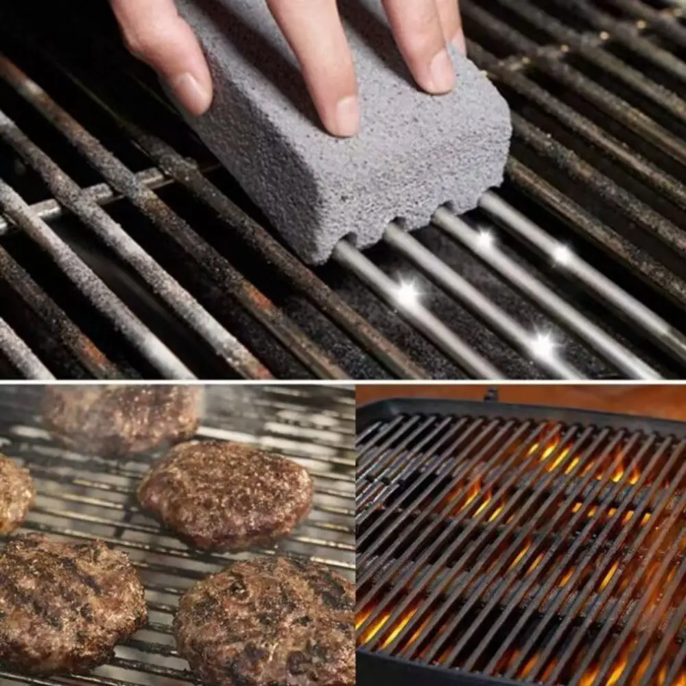 Pumice Brick BBQ Grill Cleaning Brick Temperature Resistance Easy To Clean Grill Cleaning Block Foamed Glass Cleaning Brush