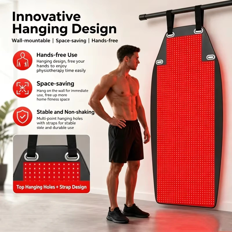 1444 LEDs Red Light Therapy Yoga Mat Whole Body Infrared Relaxation Mat Suspended Therapy Blanket 850x1+660x2nm Heating Mat