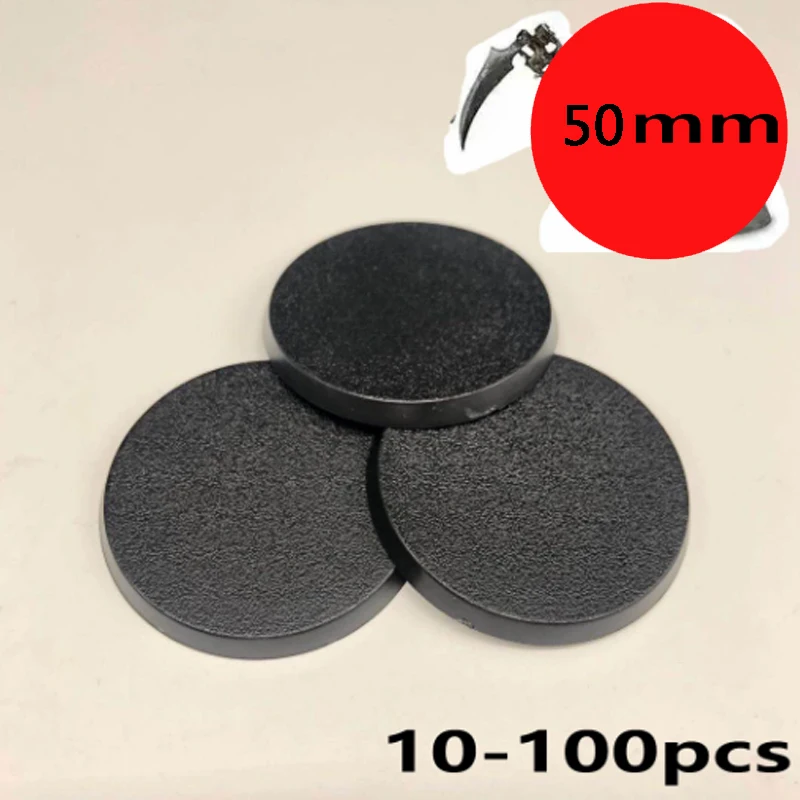 

50mm Gaming Miniatures Plastic Round Bases for Wargames 20-100pcs