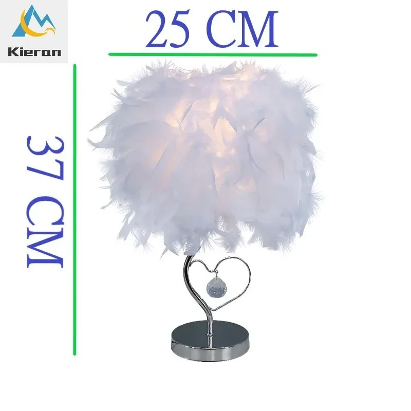 Nordic Modern Feather LED Table Lamps Bedroom Study Restaurant Bar Bedside Desk Lamps Living Room Decoration Crystal Floor Lamp