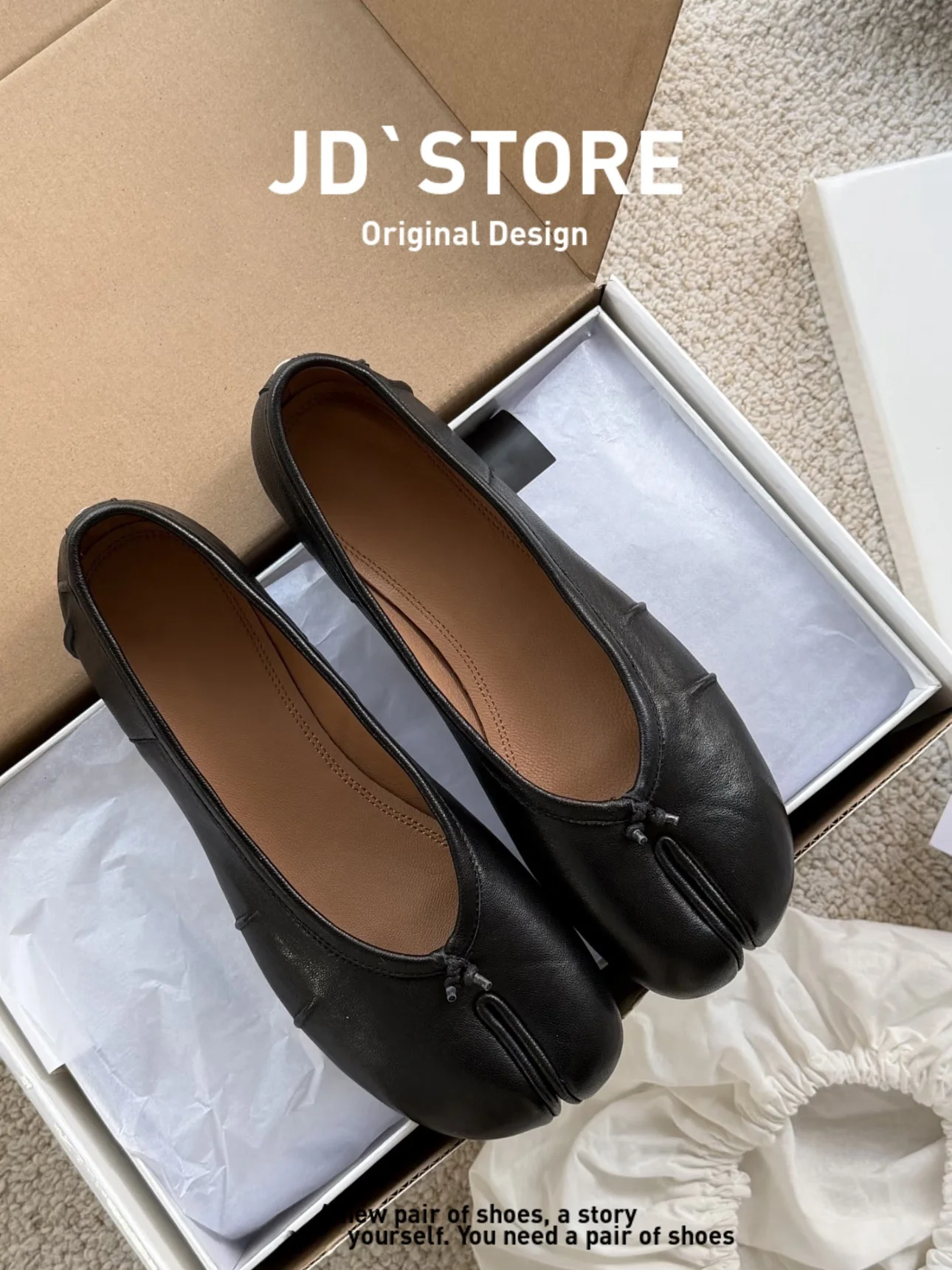 genuine-leather-flat-bottom-women's-ballet-flats-folded-design-slip-on-shoes-breathable-comfortable-spring-summer-autumn