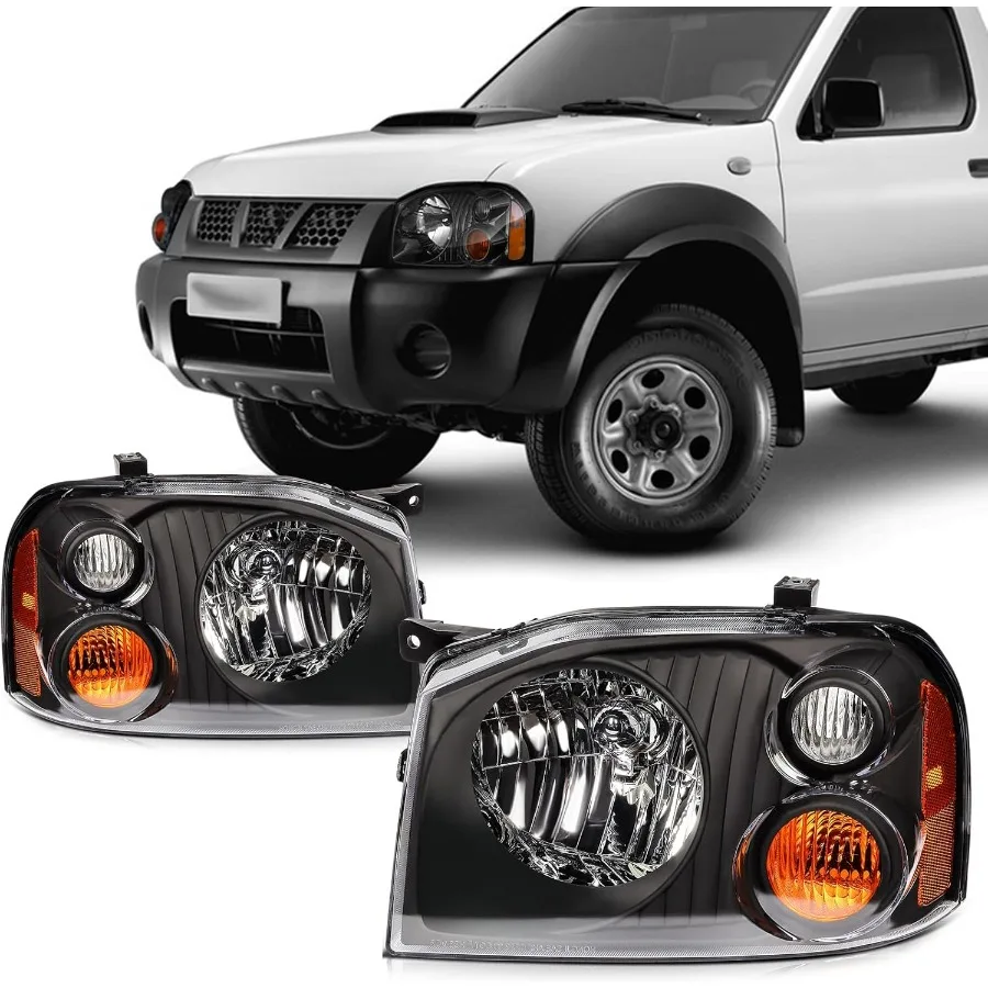 مجموعة المصابيح الأمامية تناسب 20012004 Nissan Frontier XE زوج المصابيح الأمامية OE:NI2502131 لتعزيز رؤية القيادة الليلية والموثوقة