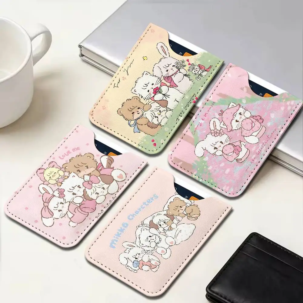 M-Mikko Illustrations PU Leather Card Holder Ultra Slim Pocket Size ID Credit Card Storage Case Lightweight Organizer Office