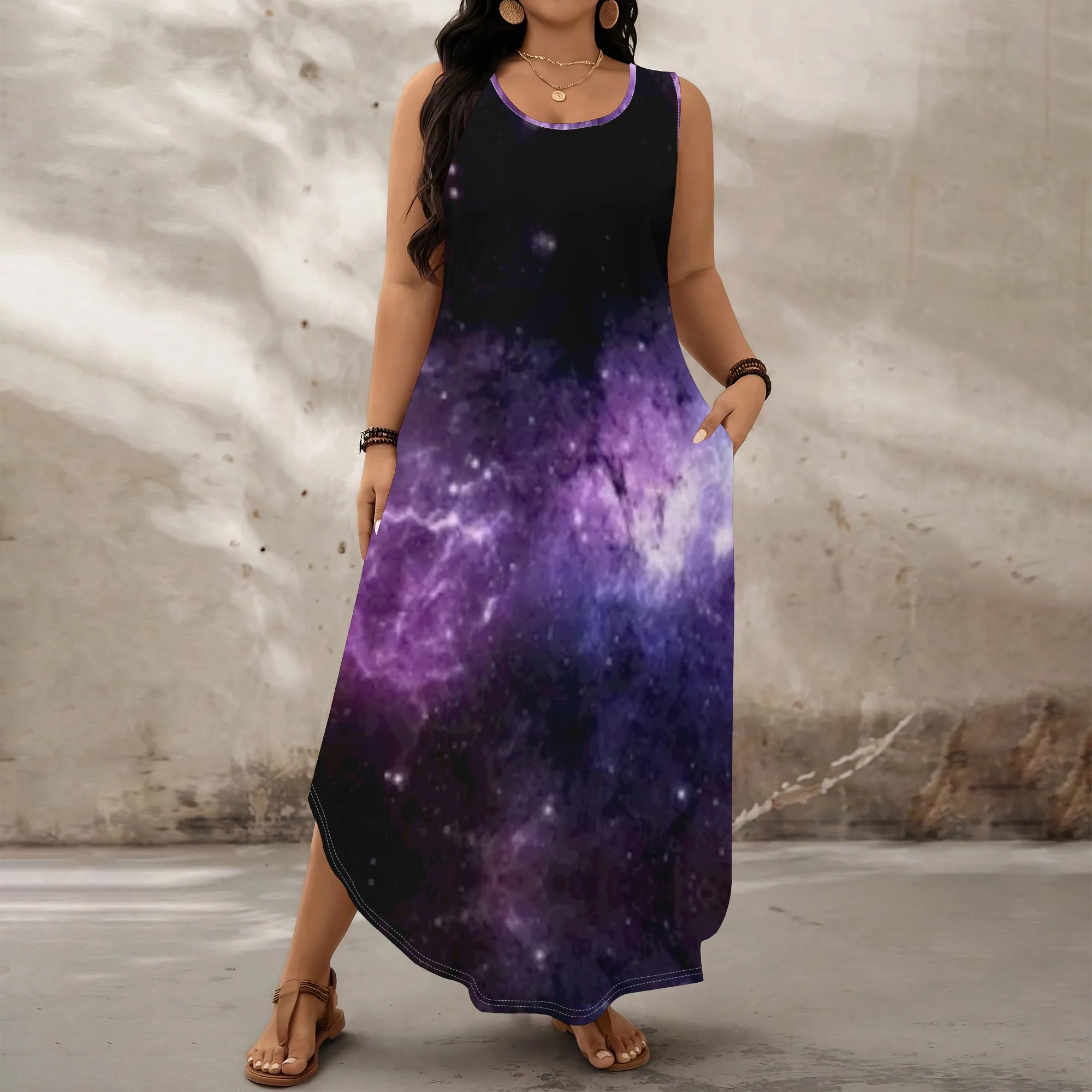 

Galaxy Print Maxi Dress XL-6XL | Perfect for Summer Nights & Casual Parties | Plus Size Women's Fashion