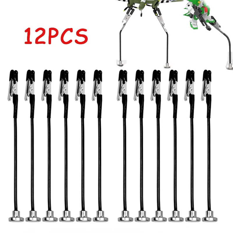 12-Piece Model Painting Alligator Clip Sticks with Rubber Tips, Metal Wire Clips for Hobby Models,DIY Spray/Clamp Photos