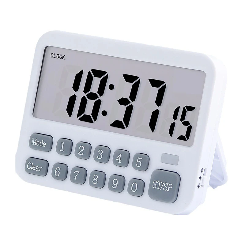 Digital Kitchen Timer 10-Alarms Clocks 99 Hours Countdown Mute/Vibration Magnetic Alarm Clock Table Timers for Cooking Studying