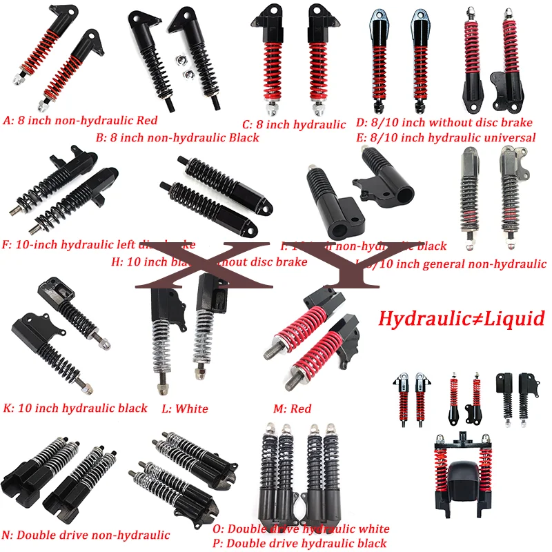 

8/10 Electric Scooter Dual Drive Hydraulic Shock Absorber M12*1.5/1.75 Spring Modified Suspension Accessories