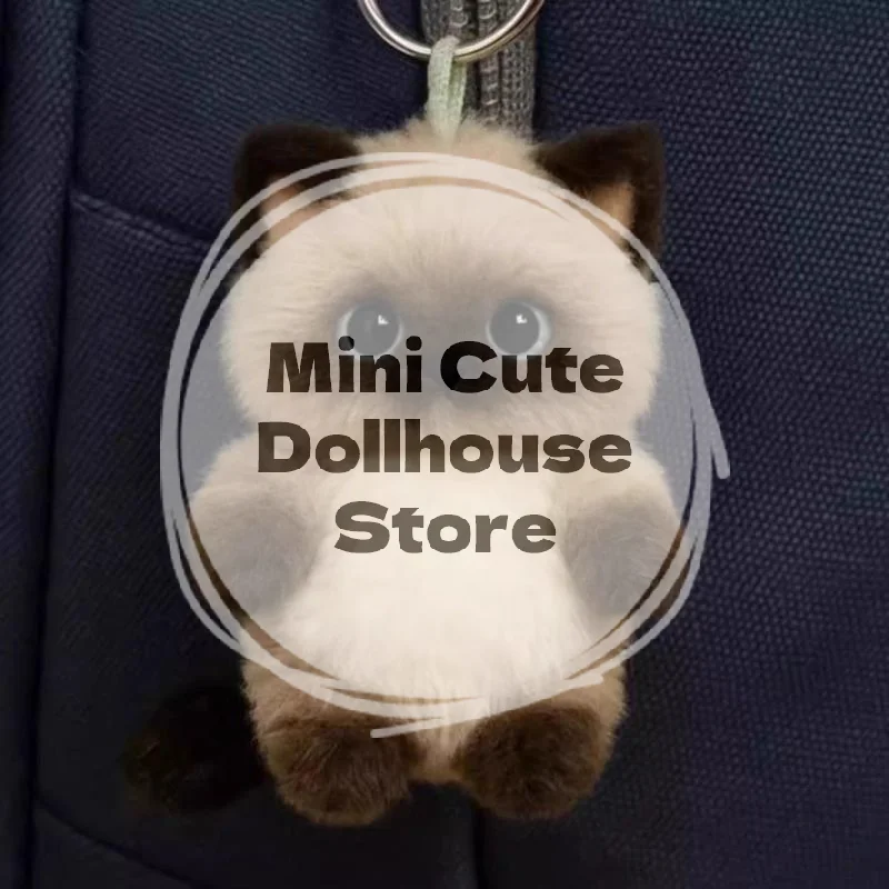 

Unique Lifelike Siamese Cat Pendant Doll, Soft Plush Kitty Keychain, 1Pc, Brown and White Face, Party Favor, Cute Home Decor