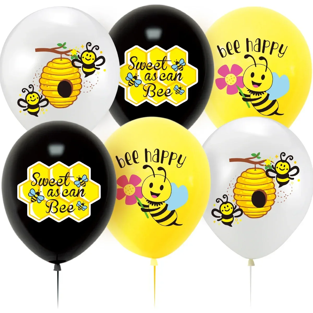 

New Bee Theme Latex Balloon Baby Bath Children's Birthday Party Decoration 12 Inch 24pcs