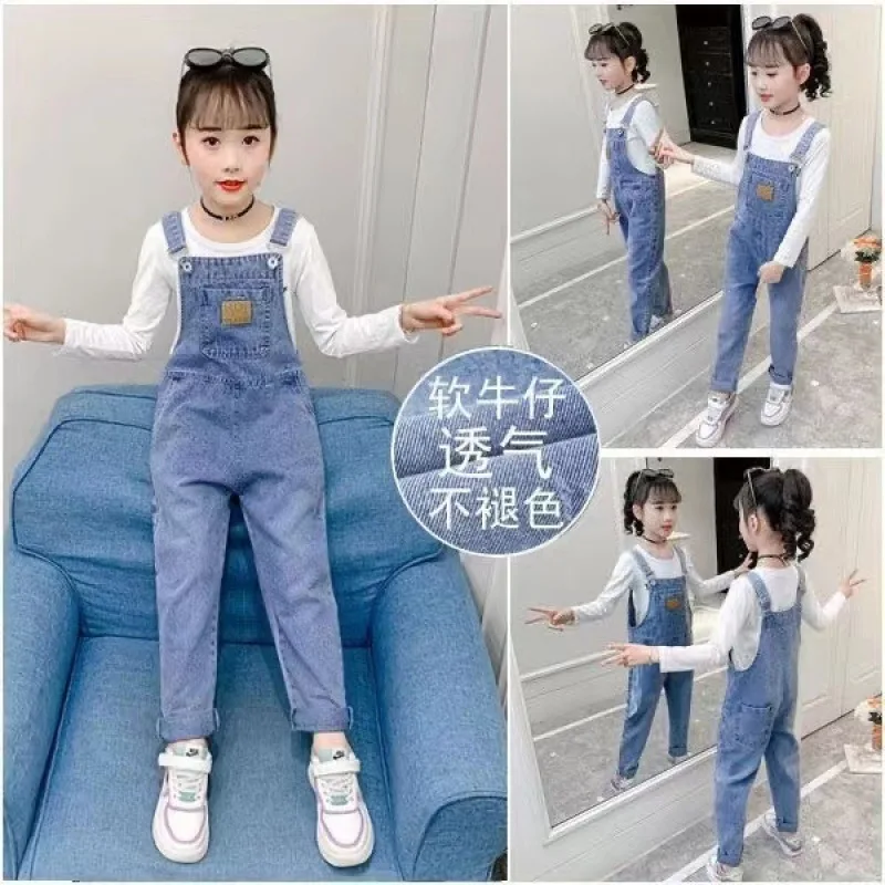 Teen Girls Boys Denim Bib Overalls Children Fashion Kids Suspenders trousers Kids Clothing High quality Kids wear Clothes Gifts