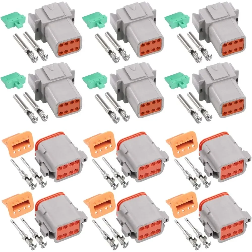 

102Pcs 8 Pin Way Sealed Gray Auto Waterproof Electrical Wire Connector Plug 22-16AWG Connector for Motorcycle,Car, Truck, Boats