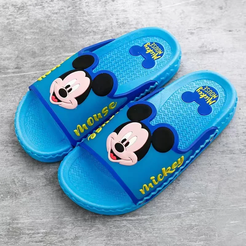 Summer Disney Children Shoes Baby Boy Girl Slippers Cartoon Mickey Minnie Mouse Cars Print Indoor Soft Anti-Skid Beach Flip Flop