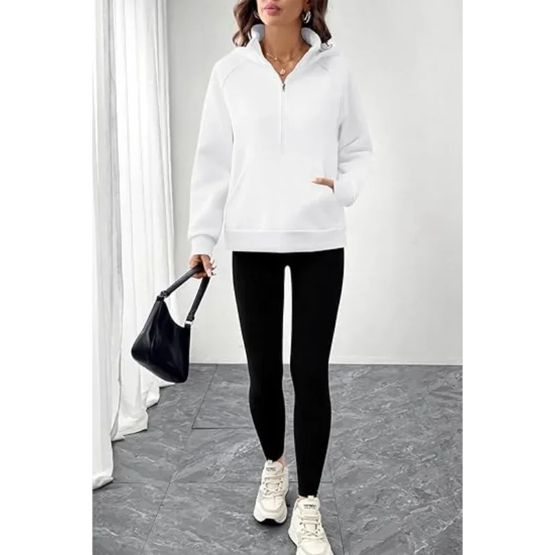 Damen-Kapuzenpullover im europäischen Stil, Herbst und Winter, neuer Stil, Stehkragen, Kapuzen-Design, französisches Sweatshirt, modisches, vielseitiges Oberteil