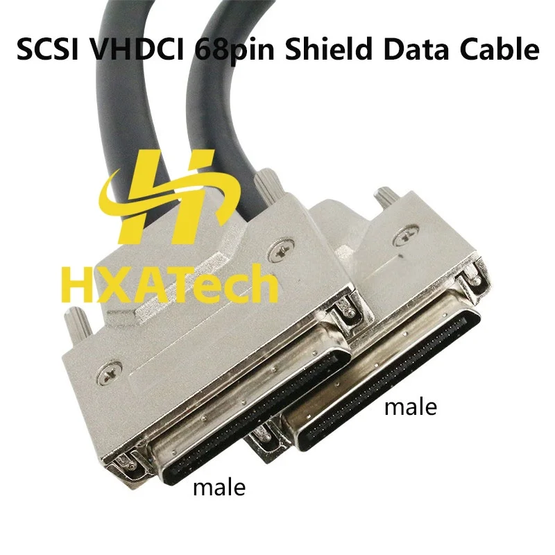 

HXATech - SCSI VHDCI 68pin Connector Cable SCSI VHDCI68 male to male Double Shield Data Cable Copper High Density small 68-pin