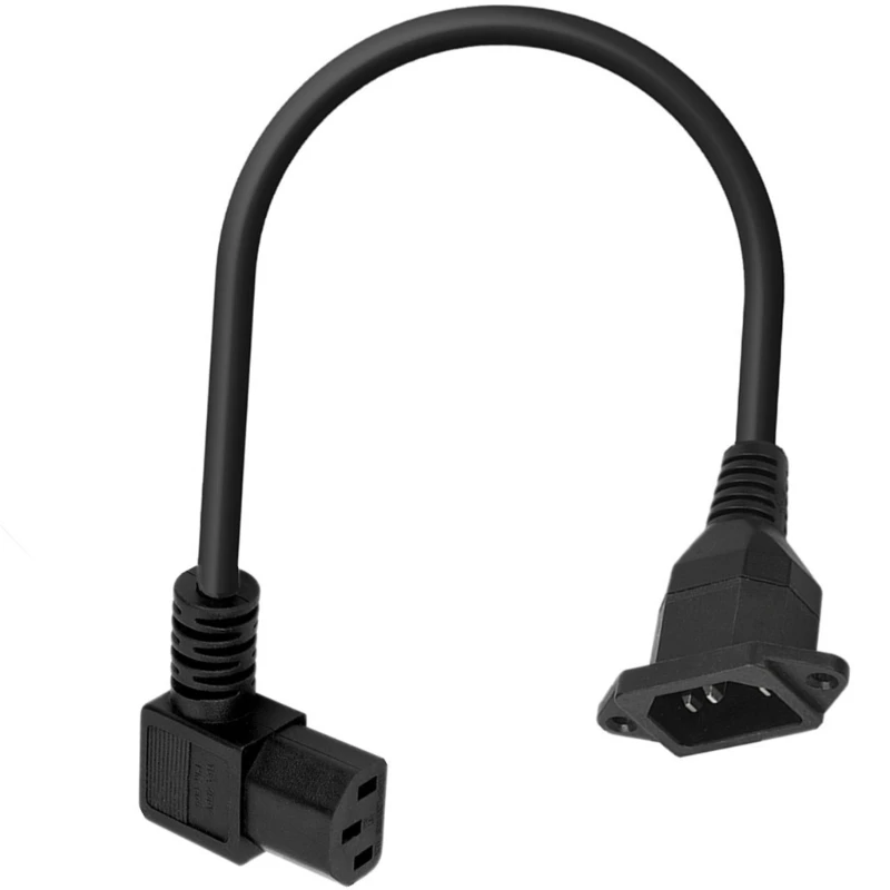 Cable extensión fuente alimentación C14 a C14 macho 90 grados C14 a alimentación C13