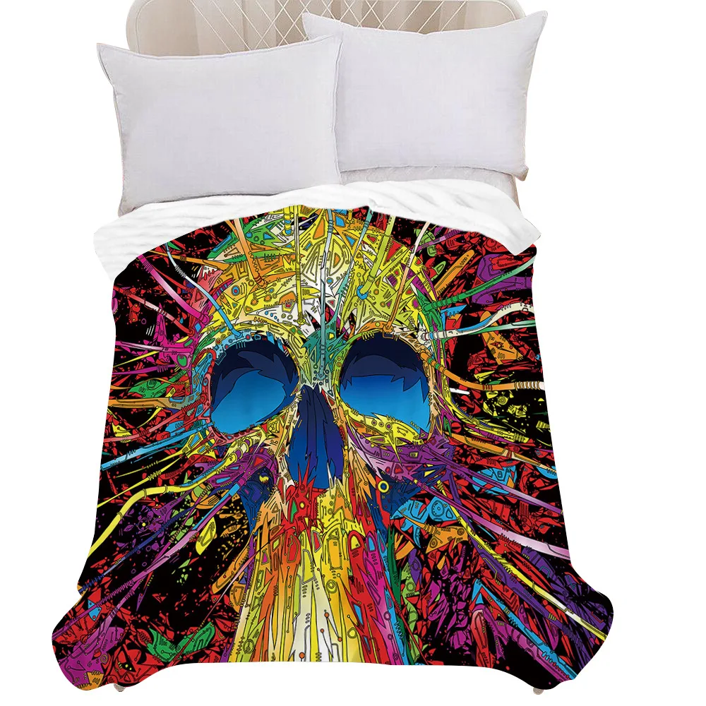 الهيكل العظمي زهرة سلسلة بطانية مطبوعة ل أريكة سرير السفر التخييم غرفة المعيشة مكتب تكييف بطانية لجميع المواسم الهدايا